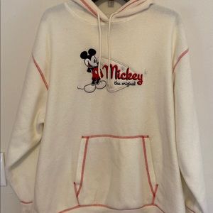 Disney Cream Hoodie with Mickey Mouse Embroidery